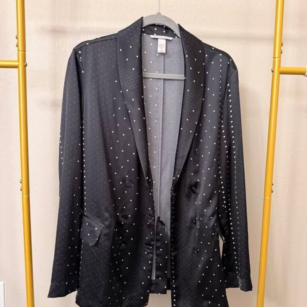 Victoria's Secret Satin Oversized Polka-Dot Jacquard Blazer